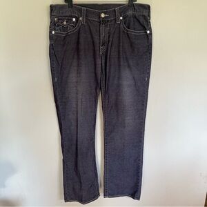 Men’s True Religion Baggy Ribbed Straight Leg Pants Size 90’s Y2K Look 36 X 33